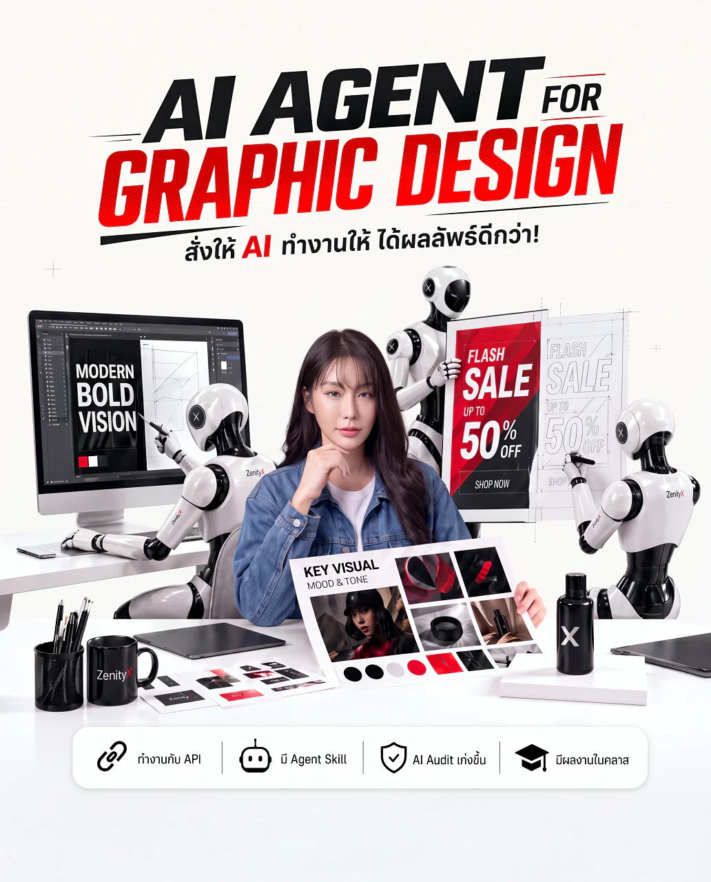โพสเตอร์คอร์ส AI Agent for Graphic Design