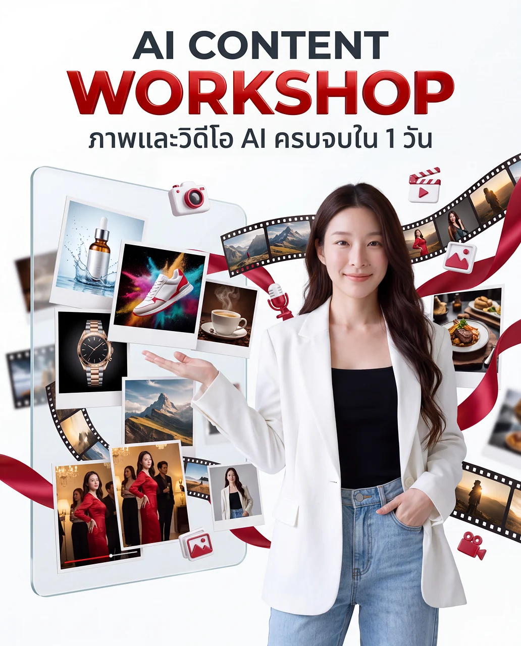 โพสเตอร์คอร์ส AI Content Workshop