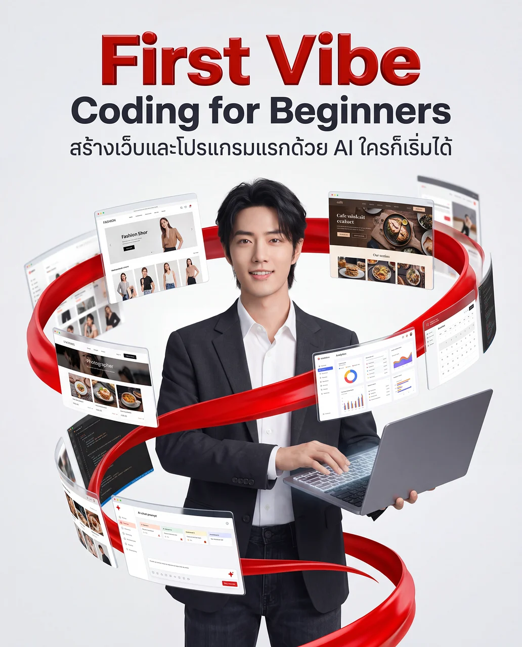 โพสเตอร์คอร์ส First Vibe : Coding for Beginners