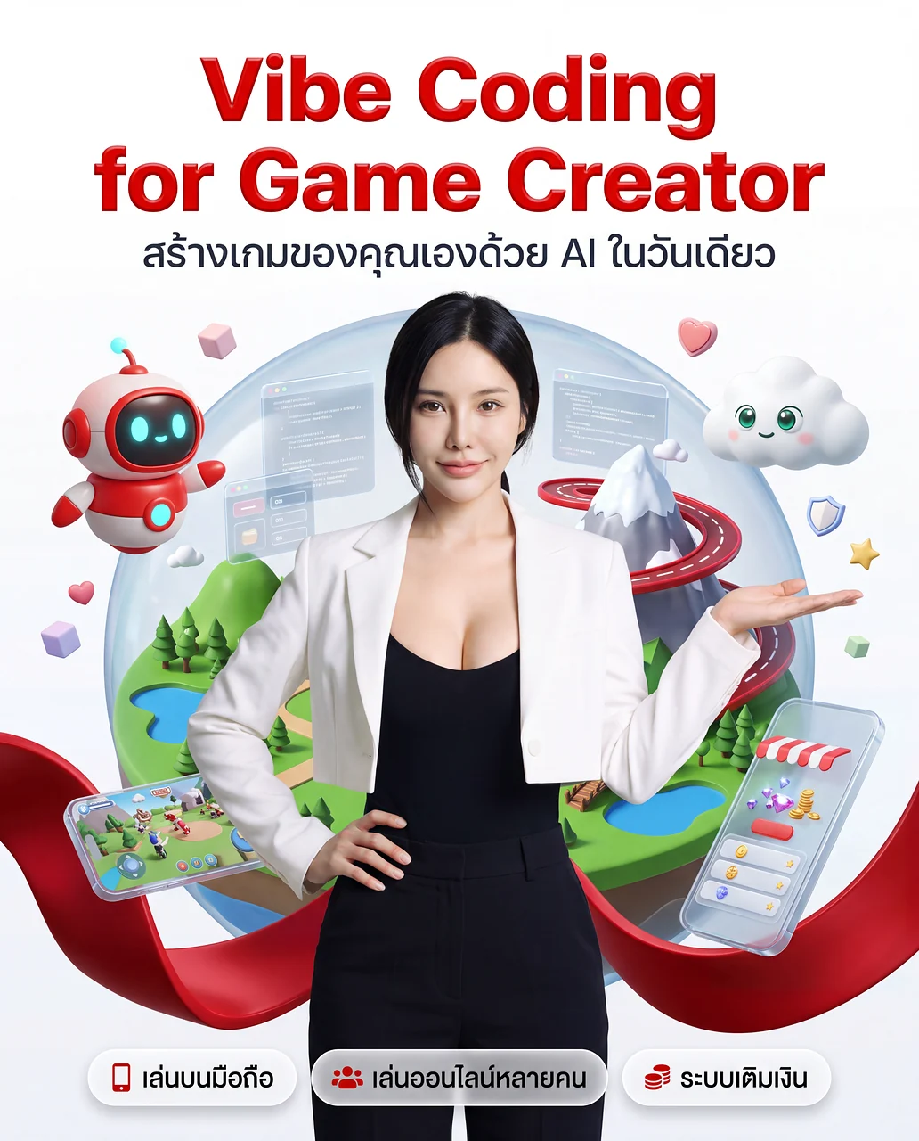 โพสเตอร์คอร์ส Vibe Coding for Game Creator